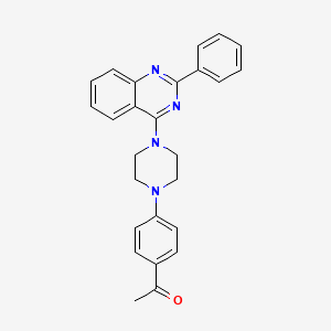 molecular formula C26H24N4O B6121947 1-{4-[4-(2-phenyl-4-quinazolinyl)-1-piperazinyl]phenyl}ethanone 