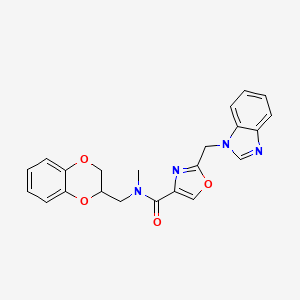 molecular formula C22H20N4O4 B6121985 2-(1H-benzimidazol-1-ylmethyl)-N-(2,3-dihydro-1,4-benzodioxin-2-ylmethyl)-N-methyl-1,3-oxazole-4-carboxamide 