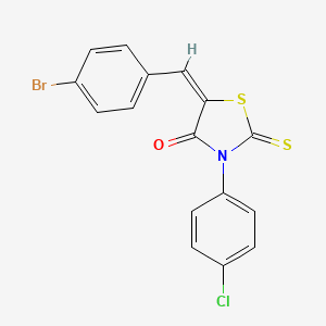 molecular formula C16H9BrClNOS2 B6121998 5-(4-bromobenzylidene)-3-(4-chlorophenyl)-2-thioxo-1,3-thiazolidin-4-one 