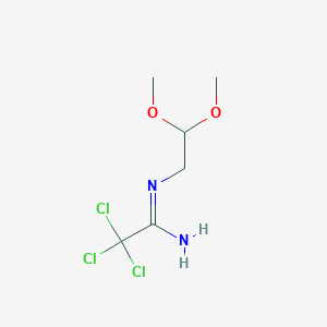 molecular formula C6H11Cl3N2O2 B061220 2,2,2-trichloro-N'-(2,2-dimethoxyethyl)ethanimidamide CAS No. 163769-72-0