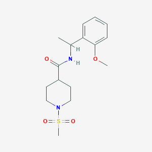 molecular formula C16H24N2O4S B6122012 N-[1-(2-methoxyphenyl)ethyl]-1-(methylsulfonyl)-4-piperidinecarboxamide 