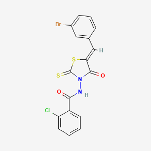 molecular formula C17H10BrClN2O2S2 B6122024 N-[5-(3-bromobenzylidene)-4-oxo-2-thioxo-1,3-thiazolidin-3-yl]-2-chlorobenzamide 