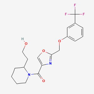 molecular formula C19H21F3N2O4 B6122039 2-{1-[(2-{[3-(trifluoromethyl)phenoxy]methyl}-1,3-oxazol-4-yl)carbonyl]-2-piperidinyl}ethanol 