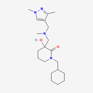 molecular formula C20H34N4O2 B6122065 1-(cyclohexylmethyl)-3-{[[(1,3-dimethyl-1H-pyrazol-4-yl)methyl](methyl)amino]methyl}-3-hydroxy-2-piperidinone 