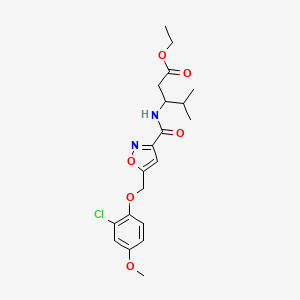 molecular formula C20H25ClN2O6 B6122077 ethyl 3-[({5-[(2-chloro-4-methoxyphenoxy)methyl]-3-isoxazolyl}carbonyl)amino]-4-methylpentanoate 