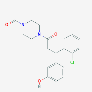 molecular formula C21H23ClN2O3 B6122083 3-[3-(4-acetyl-1-piperazinyl)-1-(2-chlorophenyl)-3-oxopropyl]phenol 