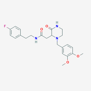 molecular formula C23H28FN3O4 B6122105 2-[1-(3,4-dimethoxybenzyl)-3-oxo-2-piperazinyl]-N-[2-(4-fluorophenyl)ethyl]acetamide 