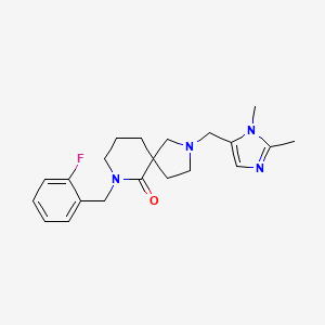 molecular formula C21H27FN4O B6122123 2-[(1,2-dimethyl-1H-imidazol-5-yl)methyl]-7-(2-fluorobenzyl)-2,7-diazaspiro[4.5]decan-6-one 