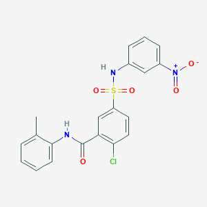 molecular formula C20H16ClN3O5S B6122125 2-chloro-N-(2-methylphenyl)-5-{[(3-nitrophenyl)amino]sulfonyl}benzamide 
