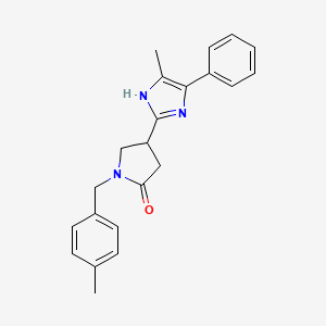 molecular formula C22H23N3O B6122135 1-(4-methylbenzyl)-4-(5-methyl-4-phenyl-1H-imidazol-2-yl)pyrrolidin-2-one 