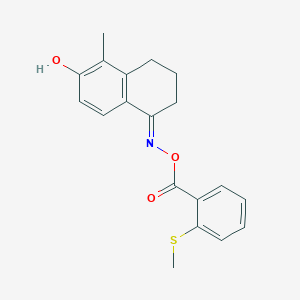 molecular formula C19H19NO3S B6122188 6-hydroxy-5-methyl-3,4-dihydro-1(2H)-naphthalenone O-[2-(methylthio)benzoyl]oxime 