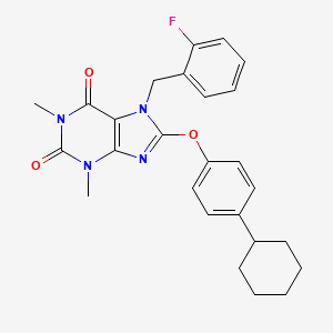 8-(4-cyclohexylphenoxy)-7-(2-fluorobenzyl)-1,3-dimethyl-3,7-dihydro-1H-purine-2,6-dione
