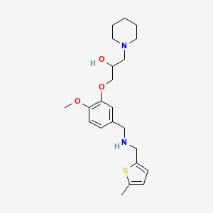 molecular formula C22H32N2O3S B6122211 1-[2-methoxy-5-({[(5-methyl-2-thienyl)methyl]amino}methyl)phenoxy]-3-(1-piperidinyl)-2-propanol 