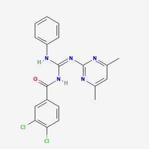 molecular formula C20H17Cl2N5O B6122217 N-{anilino[(4,6-dimethyl-2-pyrimidinyl)amino]methylene}-3,4-dichlorobenzamide 