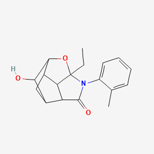 6-ethyl-9-hydroxy-5-(2-methylphenyl)-7-oxa-5-azatetracyclo[6.3.0.0~2,6~.0~3,10~]undecan-4-one