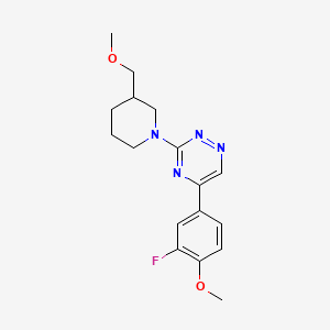 molecular formula C17H21FN4O2 B6122242 5-(3-fluoro-4-methoxyphenyl)-3-[3-(methoxymethyl)-1-piperidinyl]-1,2,4-triazine 