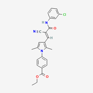 ethyl 4-(3-{3-[(3-chlorophenyl)amino]-2-cyano-3-oxo-1-propen-1-yl}-2,5-dimethyl-1H-pyrrol-1-yl)benzoate