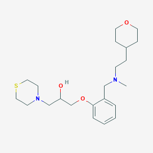 molecular formula C22H36N2O3S B6122260 1-[2-({methyl[2-(tetrahydro-2H-pyran-4-yl)ethyl]amino}methyl)phenoxy]-3-(4-thiomorpholinyl)-2-propanol 