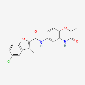 molecular formula C19H15ClN2O4 B6122302 5-chloro-3-methyl-N-(2-methyl-3-oxo-3,4-dihydro-2H-1,4-benzoxazin-6-yl)-1-benzofuran-2-carboxamide 