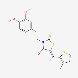molecular formula C19H19NO3S3 B6122318 3-[2-(3,4-dimethoxyphenyl)ethyl]-5-[(3-methyl-2-thienyl)methylene]-2-thioxo-1,3-thiazolidin-4-one CAS No. 5879-34-5