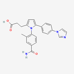 molecular formula C24H22N4O3 B612232 3-(5-(4-(1H-咪唑-1-基)苯基)-1-(4-氨甲酰-2-甲基苯基)-1H-吡咯-2-基)丙酸 CAS No. 1208315-24-5