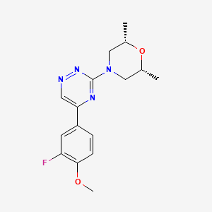 3-[(2R*,6S*)-2,6-dimethyl-4-morpholinyl]-5-(3-fluoro-4-methoxyphenyl)-1,2,4-triazine