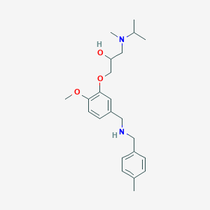 molecular formula C23H34N2O3 B6122352 1-[isopropyl(methyl)amino]-3-(2-methoxy-5-{[(4-methylbenzyl)amino]methyl}phenoxy)-2-propanol 