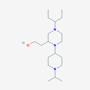 molecular formula C19H39N3O B6122364 2-[4-(1-ethylpropyl)-1-(1-isopropyl-4-piperidinyl)-2-piperazinyl]ethanol 