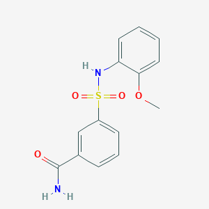 molecular formula C14H14N2O4S B6122379 3-{[(2-methoxyphenyl)amino]sulfonyl}benzamide 