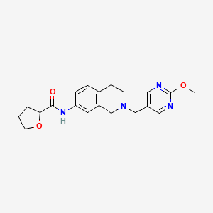 molecular formula C20H24N4O3 B6122402 N-{2-[(2-methoxy-5-pyrimidinyl)methyl]-1,2,3,4-tetrahydro-7-isoquinolinyl}tetrahydro-2-furancarboxamide 