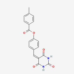 molecular formula C19H14N2O5 B6122411 4-[(2,4,6-trioxotetrahydro-5(2H)-pyrimidinylidene)methyl]phenyl 4-methylbenzoate 