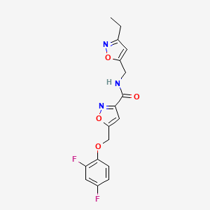 molecular formula C17H15F2N3O4 B6122417 5-[(2,4-difluorophenoxy)methyl]-N-[(3-ethyl-5-isoxazolyl)methyl]-3-isoxazolecarboxamide 