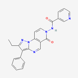 N-(2-ethyl-6-oxo-3-phenylpyrazolo[1,5-a]pyrido[3,4-e]pyrimidin-7(6H)-yl)nicotinamide