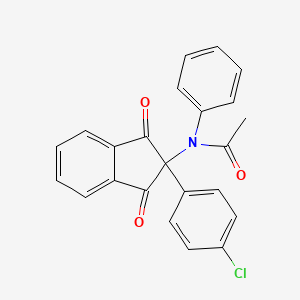 molecular formula C23H16ClNO3 B6122427 N-[2-(4-chlorophenyl)-1,3-dioxo-2,3-dihydro-1H-inden-2-yl]-N-phenylacetamide 