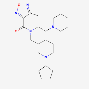 molecular formula C22H37N5O2 B6122436 N-[(1-cyclopentyl-3-piperidinyl)methyl]-4-methyl-N-[2-(1-piperidinyl)ethyl]-1,2,5-oxadiazole-3-carboxamide 
