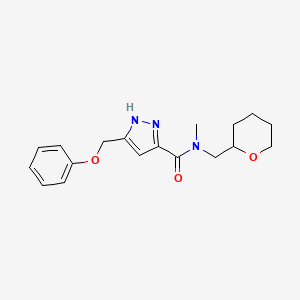 molecular formula C18H23N3O3 B6122442 N-methyl-5-(phenoxymethyl)-N-(tetrahydro-2H-pyran-2-ylmethyl)-1H-pyrazole-3-carboxamide 