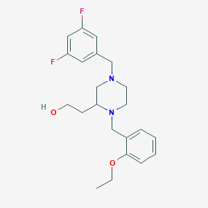 molecular formula C22H28F2N2O2 B6122447 2-[4-(3,5-difluorobenzyl)-1-(2-ethoxybenzyl)-2-piperazinyl]ethanol 