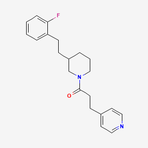 molecular formula C21H25FN2O B6122491 4-(3-{3-[2-(2-fluorophenyl)ethyl]-1-piperidinyl}-3-oxopropyl)pyridine 