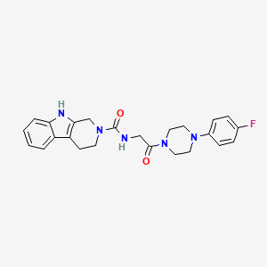 molecular formula C24H26FN5O2 B6122498 N-{2-[4-(4-fluorophenyl)-1-piperazinyl]-2-oxoethyl}-1,3,4,9-tetrahydro-2H-beta-carboline-2-carboxamide 
