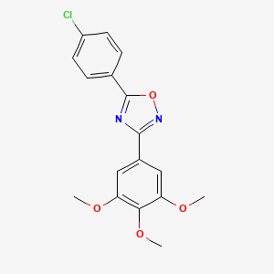 molecular formula C17H15ClN2O4 B6122505 5-(4-chlorophenyl)-3-(3,4,5-trimethoxyphenyl)-1,2,4-oxadiazole 