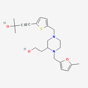 molecular formula C22H30N2O3S B6122509 4-[5-({3-(2-hydroxyethyl)-4-[(5-methyl-2-furyl)methyl]-1-piperazinyl}methyl)-2-thienyl]-2-methyl-3-butyn-2-ol 