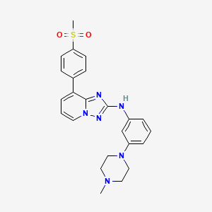 molecular formula C24H26N6O2S B612251 N-(3-(4-甲基哌嗪-1-基)苯基)-8-(4-(甲磺酰基)苯基)-[1,2,4]三唑并[1,5-a]吡啶-2-胺 CAS No. 1257704-57-6