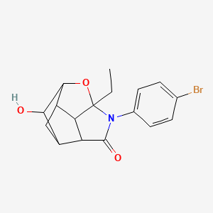 molecular formula C17H18BrNO3 B6122512 5-(4-bromophenyl)-6-ethyl-9-hydroxy-7-oxa-5-azatetracyclo[6.3.0.0~2,6~.0~3,10~]undecan-4-one 
