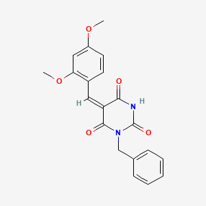 molecular formula C20H18N2O5 B6122518 1-benzyl-5-(2,4-dimethoxybenzylidene)-2,4,6(1H,3H,5H)-pyrimidinetrione 