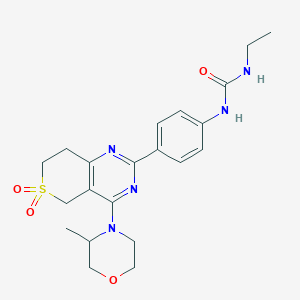 1-ethyl-3-[4-[4-(3-methylmorpholin-4-yl)-6,6-dioxo-7,8-dihydro-5H-thiopyrano[4,3-d]pyrimidin-2-yl]phenyl]urea