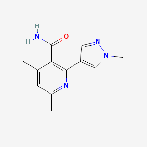 molecular formula C12H14N4O B6122529 4,6-dimethyl-2-(1-methyl-1H-pyrazol-4-yl)nicotinamide 