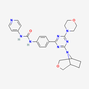1-(4-(4-(3-Oxa-8-azabicyclo[3.2.1]octan-8-yl)-6-morpholino-1,3,5-triazin-2-yl)phenyl)-3-(pyridin-4-yl)urea