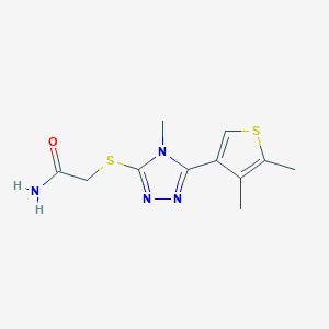 molecular formula C11H14N4OS2 B6122551 2-{[5-(4,5-dimethyl-3-thienyl)-4-methyl-4H-1,2,4-triazol-3-yl]thio}acetamide 