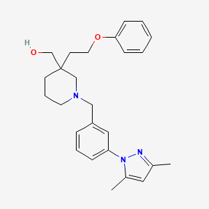 [1-[3-(3,5-dimethyl-1H-pyrazol-1-yl)benzyl]-3-(2-phenoxyethyl)-3-piperidinyl]methanol