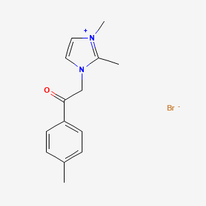 molecular formula C14H17BrN2O B6122560 1,2-dimethyl-3-[2-(4-methylphenyl)-2-oxoethyl]-1H-imidazol-3-ium bromide 